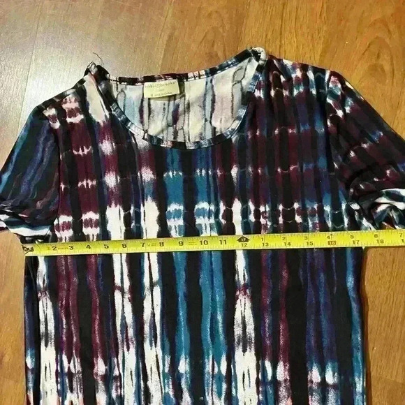 Bobbie Brooks Womens Tie-Dye Scoop Neck Stretch Summer Mini Dress Medium - Picture 4 of 6